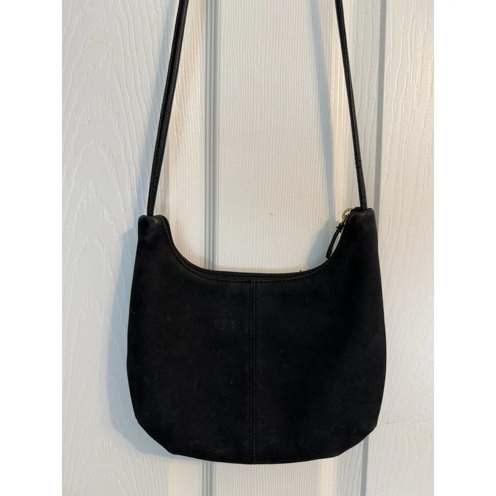 Stone Mountain Y2K Vintage Womens Black Leather Crossbody Shoulder Bag Purse